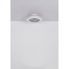 Stropní ventilátor, kov chrom, plast bílý/chrom, čiré akrylové křišťály, stmívatelný, paměť, dál. ovládání, 25m², stupně otáček 670/920/1070 ot/min, ø:500mm, V:175mm, včetně LED 40W 230V, zdroj 300-3900lm, výstup 260-2500lm, 3000-6500
