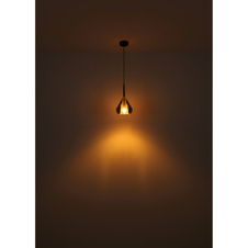 Závěsné svítidlo, kov černý, sklo kouřové barvy, kabel černý, nastavitelná výška, DxŠxV:900x200x1400mm, bez žárovek 3xE27,max. 60W 230V