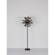 Závěsné svítidlo, kov černý, skleněné koule kouřové barvy, kabel PVC černý, nastavitelná výška, ø:550mm, V:1200mm, skleněné koule ø:24x6cm, 24x10cm, bez žárovek 6xE14, 25W 230V