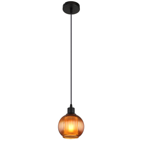 Závěsné svítidlo, kov černý, skleněná koule bronzové barvy, bílá, kabel PVC černý, možnost zkrácení výšky, vnitřní sklo bílé, ø:150mm, V:1200mm, bez žárovky 1xE27,max. 25W 230V