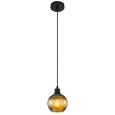 Závěsné svítidlo, kov černý, skleněná koule zelená, bílá, kabel PVC černý, možnost zkrácení výšky, vnitřní sklo bílé, ø:150mm, V:1200mm, bez žárovky 1xE27, Max. 25W 230V