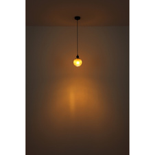 Závěsné svítidlo, kov černý, skleněná koule zelená, bílá, kabel PVC černý, možnost zkrácení výšky, vnitřní sklo bílé, ø:150mm, V:1200mm, bez žárovky 1xE27, Max. 25W 230V