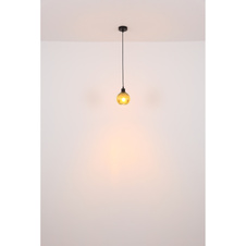 Závěsné svítidlo, kov černý, skleněná koule zelená, bílá, kabel PVC černý, možnost zkrácení výšky, vnitřní sklo bílé, ø:150mm, V:1200mm, bez žárovky 1xE27, Max. 25W 230V