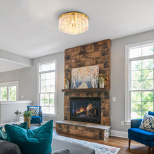 Stropní svítidlo, kov zlatá barva matná, černá, skleněné tyče bílé, průhledné, ø:500mm, V:250mm, bez žárovek 5xE27,max. 60W 230V