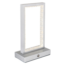 Nabíjecí stolní lampa, hliník, akryl, černý PVC kabel, dotykové zapnutí/vypnutí, plynulý dotykový stmívač, aku CR18650 1800mAh 3,7V, doba nabíjení cca 4 hod., DxŠxV :140x75x230mm, délka kabelu 1200mm, LED 3W 230V 120lm 2700/6500/4000K