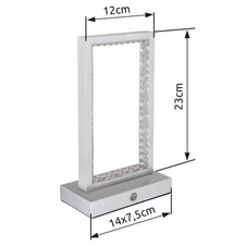 Nabíjecí stolní lampa, hliník, akryl, černý PVC kabel, dotykové zapnutí/vypnutí, plynulý dotykový stmívač, aku CR18650 1800mAh 3,7V, doba nabíjení cca 4 hod., DxŠxV :140x75x230mm, délka kabelu 1200mm, LED 3W 230V 120lm 2700/6500/4000K