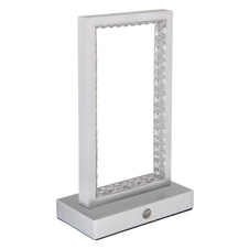 Nabíjecí stolní lampa, hliník, akryl, černý PVC kabel, dotykové zapnutí/vypnutí, plynulý dotykový stmívač, aku CR18650 1800mAh 3,7V, doba nabíjení cca 4 hod., DxŠxV :140x75x230mm, délka kabelu 1200mm, LED 3W 230V 120lm 2700/6500/4000K