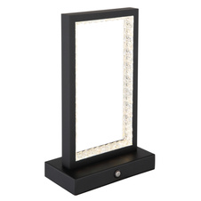 Nabíjecí stolní lampa, kov černý, akryl, kabel PVC černý, dotykové zapnutí/vypnutí, plynulý dotykový stmívač, aku CR18650 1800mAh 3,7V, doba nabíjení cca 4 hod., DxŠxV:140x75x230mm, délka kabelu 1200mm, LED 3W 230V 120lm 2700/6500/4000K