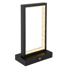 Nabíjecí stolní lampa, kov černý, akryl, kabel PVC černý, dotykové zapnutí/vypnutí, plynulý dotykový stmívač, aku CR18650 1800mAh 3,7V, doba nabíjení cca 4 hod., DxŠxV:140x75x230mm, délka kabelu 1200mm, LED 3W 230V 120lm 2700/6500/4000K