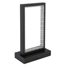 Nabíjecí stolní lampa, kov černý, akryl, kabel PVC černý, dotykové zapnutí/vypnutí, plynulý dotykový stmívač, aku CR18650 1800mAh 3,7V, doba nabíjení cca 4 hod., DxŠxV:140x75x230mm, délka kabelu 1200mm, LED 3W 230V 120lm 2700/6500/4000K
