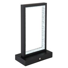 Nabíjecí stolní lampa, kov černý, akryl, kabel PVC černý, dotykové zapnutí/vypnutí, plynulý dotykový stmívač, aku CR18650 1800mAh 3,7V, doba nabíjení cca 4 hod., DxŠxV:140x75x230mm, délka kabelu 1200mm, LED 3W 230V 120lm 2700/6500/4000K