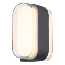 Venkovní svítidlo, kov antracit matný, akryl transparentní, plast bílý, IP54, ŠxV:160x125mm, H:78mm, včetně LED 12W 230V, 1400lm zdroj, 1133lm výstup, 3000K