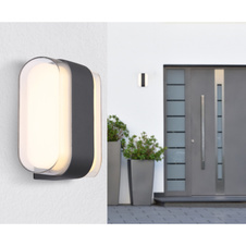 Venkovní svítidlo, kov antracit matný, akryl transparentní, plast bílý, IP54, ŠxV:160x125mm, H:78mm, včetně LED 12W 230V, 1400lm zdroj, 1133lm výstup, 3000K