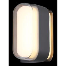 Venkovní svítidlo, kov antracit matný, akryl transparentní, plast bílý, IP54, ŠxV:160x125mm, H:78mm, včetně LED 12W 230V, 1400lm zdroj, 1133lm výstup, 3000K