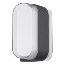 Venkovní svítidlo, kov antracit matný, akryl transparentní, plast bílý, IP54, ŠxV:160x125mm, H:78mm, včetně LED 12W 230V, 1400lm zdroj, 1133lm výstup, 3000K