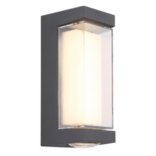 Venkovní svítidlo, hliník antracit matný, akryl transparentní, plast bílý, IP54, ŠxV:75x187mm, H:82mm, včetně LED 12W 230V, zdroj 1350lm, výstup 1093lm, 3000K