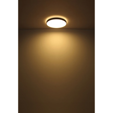 Stropní svítidlo, kov bílý, akryl bílý, plast antracit matný, ø:480mm, V:45mm, včetně LED 24W 230V, zdroj 2500lm, výstup 1400lm, 3000K
