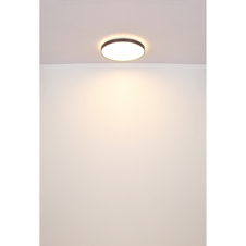 Stropní svítidlo, kov bílý, akryl bílý, plast antracit matný, ø:480mm, V:45mm, včetně LED 24W 230V, zdroj 2500lm, výstup 1400lm, 3000K