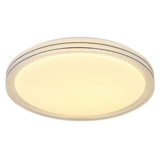 Stropní svítidlo, kov bílý, plast bílý se třpytivým efektem, plastové křišťály čiré, plastové ozdobné kroužky černé matné, ø:490mm, V:70mm, včetně LED 24W 230V, 2500lm zdroj, 1800lm výstup, 3000K