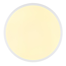 Stropní svítidlo, plast bílý, ø:350mm, V:55mm, včetně LED 18W 230V, zdroj 2050lm, výstup 950lm, 3000K
