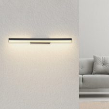 Nástěnné svítidlo, kov černý, hliník černý matný, akryl bílý, kolébkový vypínač na výrobku, fixace barev, 3000K nebo 6000K přepínatelné, ŠxV:600x40mm, H 60mm, včetně LED 12W 230V, 1400lm zdroj, 500lm výstup, zmena farby svetla 3000/6000K