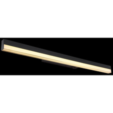 Nástěnné svítidlo, kov černý, hliník černý matný, akryl bílý, kolébkový vypínač na výrobku, fixace barev, 3000K nebo 6000K přepínatelné, ŠxV:600x40mm, H 60mm, včetně LED 12W 230V, 1400lm zdroj, 500lm výstup, zmena farby svetla 3000/6000K