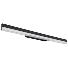 Nástěnné svítidlo, kov černý, hliník černý matný, akryl bílý, kolébkový vypínač na výrobku, fixace barev, 3000K nebo 6000K přepínatelné, ŠxV:600x40mm, H 60mm, včetně LED 12W 230V, 1400lm zdroj, 500lm výstup, zmena farby svetla 3000/6000K