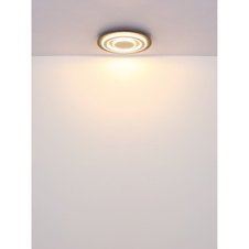 Stropní svítidlo, kov antracit broušený, šedý kov broušený, akryl bílý, ø:480mm, V:52mm, včetně LED 40W 230V, zdroj 3700lm, výstup 1100lm, 3000K.