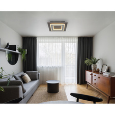 Stropní svítidlo, plast antracit, broušený šedý kov, akryl bílý, DxŠxV:320x320x55mm, včetně LED 24W 230V, zdroj 2200lm, výstup 680lm, 3000K.