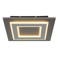 Stropní svítidlo, plast antracit, broušený šedý kov, akryl bílý, DxŠxV:320x320x55mm, včetně LED 24W 230V, zdroj 2200lm, výstup 680lm, 3000K.