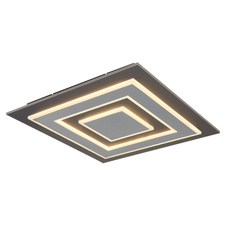 Stropní svítidlo, plast antracit, broušený šedý kov, akryl bílý, DxŠxV:480x480x52mm, včetně LED 40W 230V, zdroj 3700lm, výstup 840lm, 3000K.