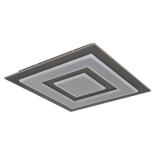 Stropní svítidlo, plast antracit, broušený šedý kov, akryl bílý, DxŠxV:480x480x52mm, včetně LED 40W 230V, zdroj 3700lm, výstup 840lm, 3000K.