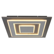 Stropní svítidlo, plast antracit, broušený šedý kov, akryl bílý, DxŠxV:480x480x52mm, včetně LED 40W 230V, zdroj 3700lm, výstup 840lm, 3000K.