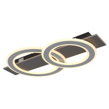 Stropní svítidlo, plast antracit, broušený šedý kov, akryl bílý, DxŠxV:630x350x70mm, včetně LED 40W 230V, zdroj 3800lm, výstup 2000lm, 3000K.