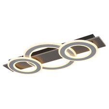 Stropní svítidlo, plast antracit, broušený šedý kov, akryl bílý, DxŠxV:730x350x70mm, včetně LED 50W 230V, zdroj 4700lm, výstup 2300lm, 3000K.