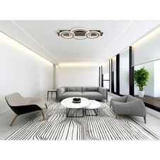 Stropní svítidlo, plast antracit, broušený šedý kov, akryl bílý, DxŠxV:730x350x70mm, včetně LED 50W 230V, zdroj 4700lm, výstup 2300lm, 3000K.
