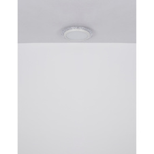 Stropní svítidlo, kov bílý, plastové křišťály čiré, plast bílý se třpytivým efektem, ø:400mm, V:60mm, včetně LED 22W 230V, zdroj 2380lm, výstup 1460lm, 3000K
