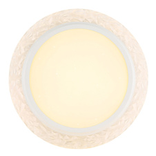 Stropní svítidlo, kov bílý, plastové křišťály čiré, plast bílý se třpytivým efektem, ø:400mm, V:60mm, včetně LED 22W 230V, zdroj 2380lm, výstup 1460lm, 3000K