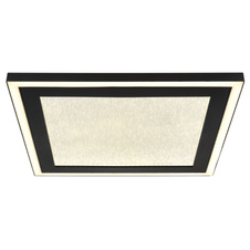 Stropní svítidlo, kov černý, plast, zrcadlový křišťálový efekt, plast černý, plast bílý, několik úrovní pomocí nástěnného spínače, paměť, úrovně: 1.vnitřní světlo, 2.vnější prstenec, 3.obě spolu, DxŠxV:330x330x35mm, LED 24W 980lm 4000K