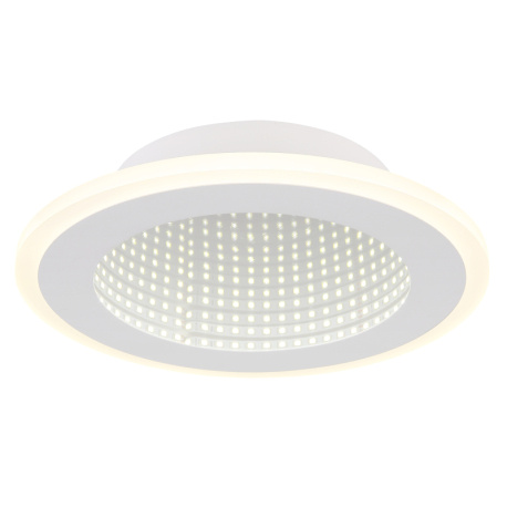 Stropní svítidlo, kov bílý, plast, zrcadlový 3D efekt, akryl bílý, ø:225mm, V:40mm, včetně LED 12W 230V, zdroj 1500lm, výstup 750lm, 4000K