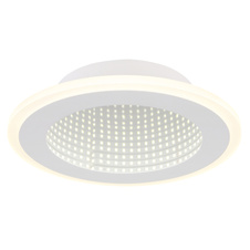 Stropní svítidlo, kov bílý, plast, zrcadlový 3D efekt, akryl bílý, ø:225mm, V:40mm, včetně LED 12W 230V, zdroj 1500lm, výstup 750lm, 4000K