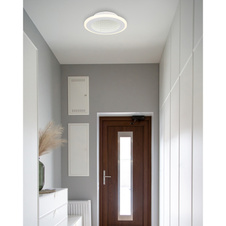 Stropní svítidlo, kov bílý, plast, zrcadlový 3D efekt, akryl bílý, ø:225mm, V:40mm, včetně LED 12W 230V, zdroj 1500lm, výstup 750lm, 4000K