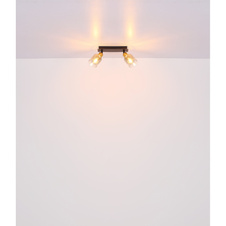 Závěsné svítidlo, kov černý, kov zlatý matný, sklo kouřové, průhledné, kabel PVC černý, možnost zkrácení výšky, DxŠxV:650x80x1200mm, bez žárovek 4xE14, max. 25W 230V