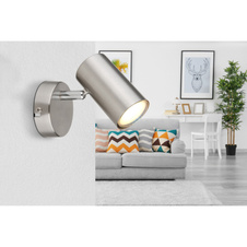 Nástěnné svítidlo, kov nikl, chrom, ŠxV:80x100mm, H:120mm, bez žárovky 1xGU10, max. 25W 230V