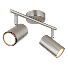 Nástěnné svítidlo, kov nikl, chrom, DxŠxV:250x100x135mm, bez žárovek 2xGU10, max. 25W 230V