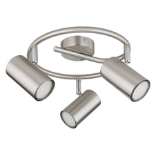 Stropní svítidlo, kov nikl, chrom, ø:250mm, H:135mm, bez žárovek 3xGU10, max. 25W 230V