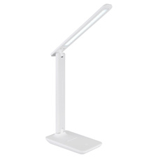 Stolní svítidlo, plast bílý, bílá imitace kůže, dotykové zapnutí/vypnutí, plynulá regulace dotykového stmívače, včetně adaptéru a USB kabelu, DxŠxV:280x115x500mm, včetně LED 5W 230V, zdroj 60-582lm, výstup 57-570lm, 2700/6500/4000K