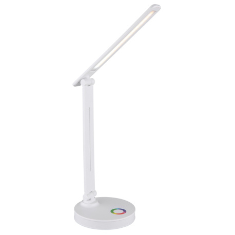 Stolní svítidlo, plast bílý, dotykové zapínání/vypínání, plynulá regulace dotykového stmívače, včetně adaptéru a kabelu USB, DxŠxV:280x150x500mm, délka kabelu 1200mm, včetně LED 5W + RGB LED 2W 230V, výstup 50-538lm, 2700/6500/4000K