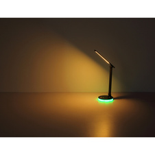 Stolní svítidlo, plast bílý, dotykové zapínání/vypínání, plynulá regulace dotykového stmívače, včetně adaptéru a kabelu USB, DxŠxV:280x150x500mm, délka kabelu 1200mm, včetně LED 5W + RGB LED 2W 230V, výstup 50-538lm, 2700/6500/4000K