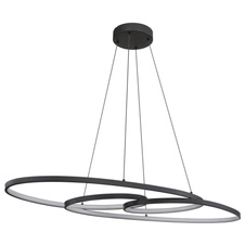 Závěsné svítidlo, kov černý, hliník černý matný, plast bílý, kabel PVC černý, několik úrovní přes nástěnný vypínač, fixace barev, paměťová funkce, DxŠxV:1000x360x1200mm, včetně LED 39W 230V, výstup 1880lm, zmena farby svetla 2700. 4000/6500K